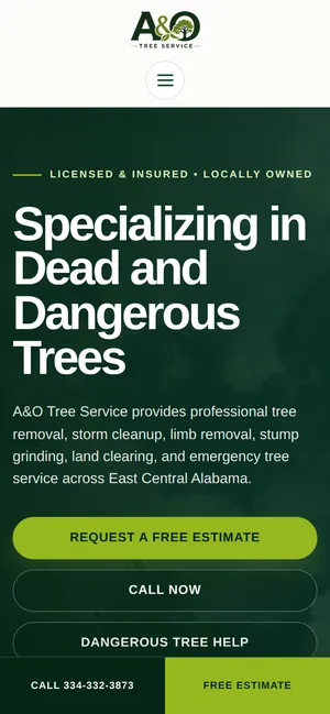 A&O Tree Service on mobile