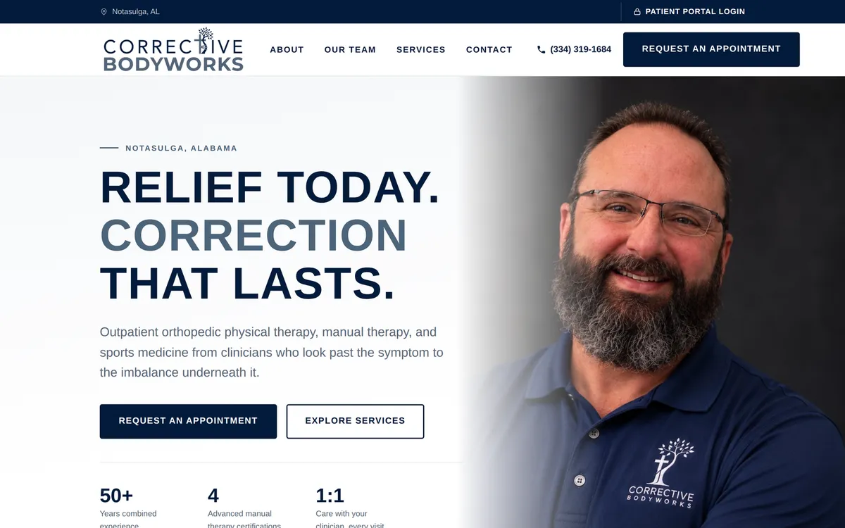Corrective Bodyworks homepage