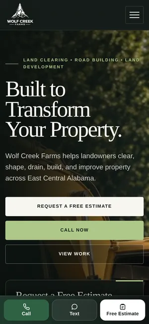 Wolf Creek Farms on mobile