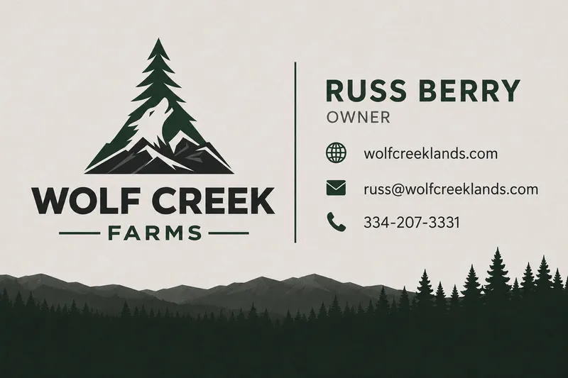 Wolf Creek Farms business card