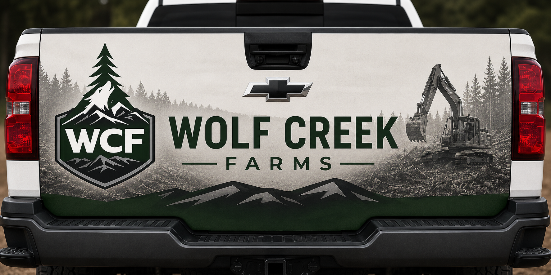 Wolf Creek Farms tailgate wrap concept